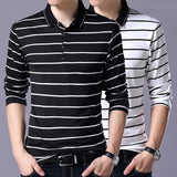 Casual Fashion Black And White Striped Men's Clothing