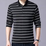Casual Fashion Black And White Striped Men's Clothing