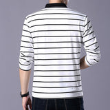 Casual Fashion Black And White Striped Men's Clothing