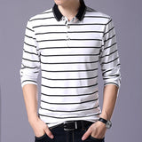 Casual Fashion Black And White Striped Men's Clothing