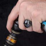 Black Zircon Ring European And American Fashion Accessories