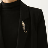 Fashion European And American Style Leopard Accessories Corsage Unisex Brooch Diamond Brooch Jewelry Pin Alloy Accessories
